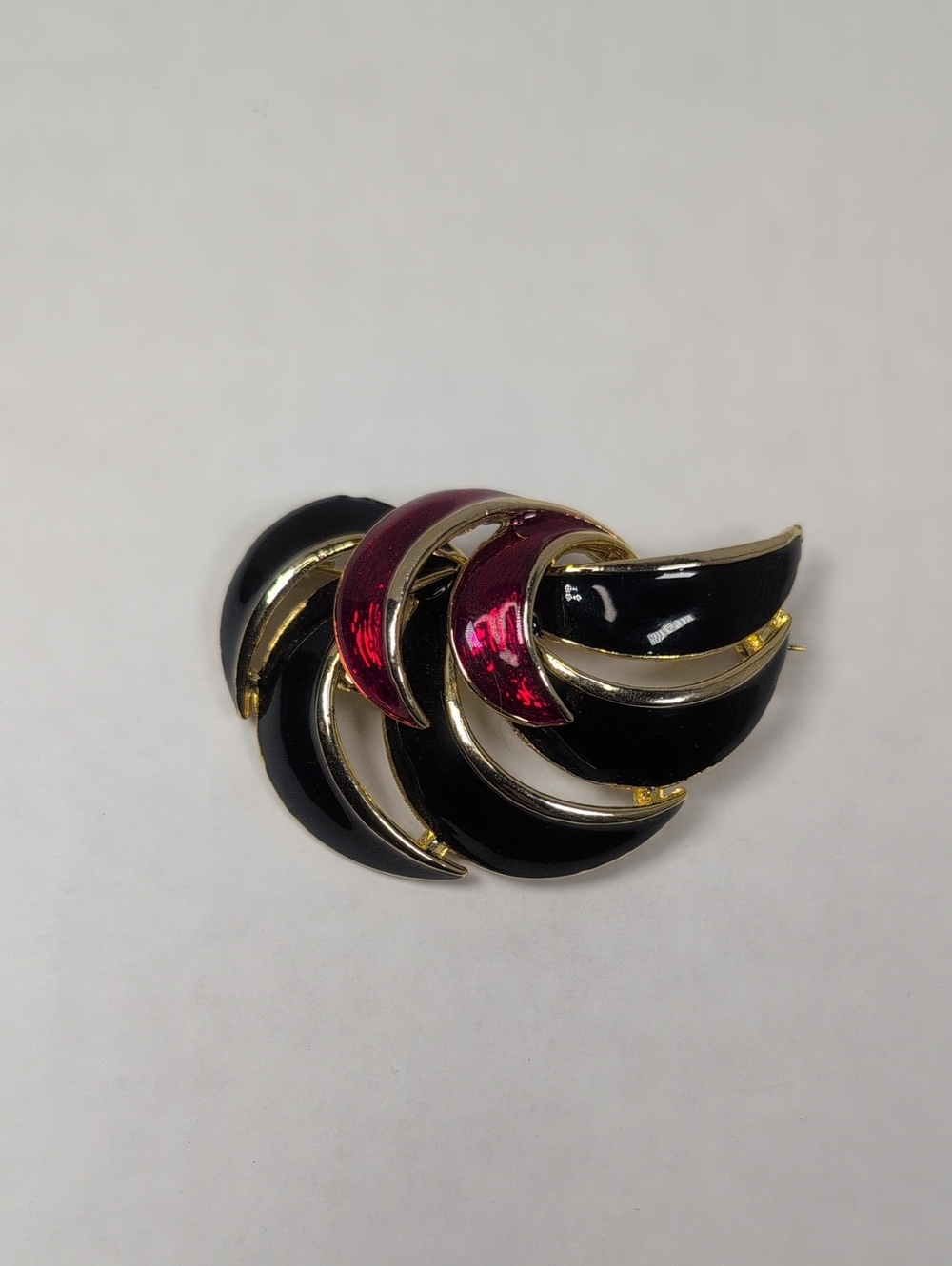 Vintage Modernist Crescent Statement Brooch - Picture 2 of 5